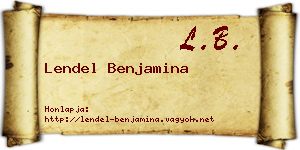 Lendel Benjamina névjegykártya